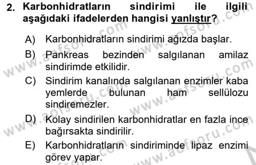 Hayvan Besleme Dersi 2016 - 2017 Yılı (Vize) Ara Sınav Soruları 2. Soru