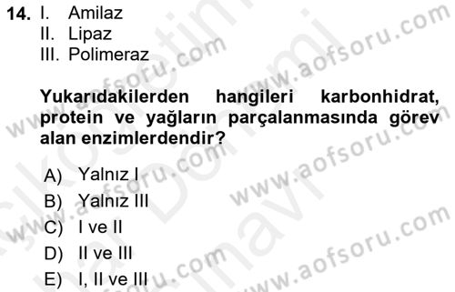 Hayvan Besleme Dersi 2018 - 2019 Yılı (Final) Dönem Sonu Sınav Soruları 14. Soru