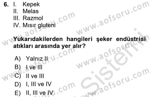 Hayvan Besleme Dersi 2020 - 2021 Yılı Yaz Okulu Sınav Soruları 6. Soru