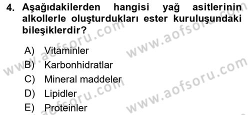 Hayvan Besleme Dersi 2021 - 2022 Yılı (Vize) Ara Sınav Soruları 4. Soru