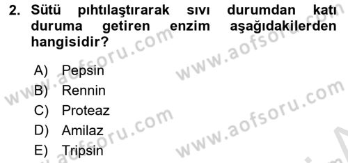 Hayvan Besleme Dersi 2021 - 2022 Yılı (Final) Dönem Sonu Sınav Soruları 2. Soru