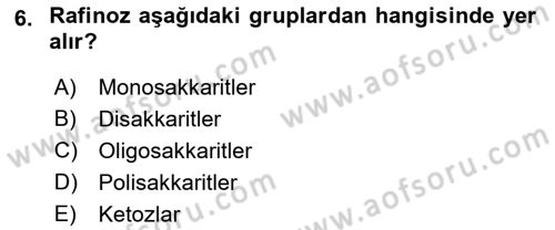 Hayvan Besleme Dersi 2021 - 2022 Yılı Yaz Okulu Sınav Soruları 6. Soru