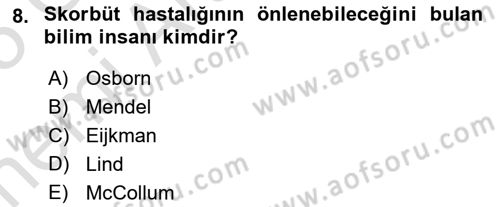 Hayvan Besleme Dersi 2024 - 2025 Yılı (Vize) Ara Sınav Soruları 8. Soru