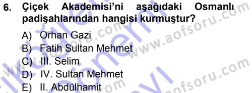 Bahçe Tarımı 2 Dersi 2012 - 2013 Yılı (Final) Dönem Sonu Sınav Soruları 6. Soru