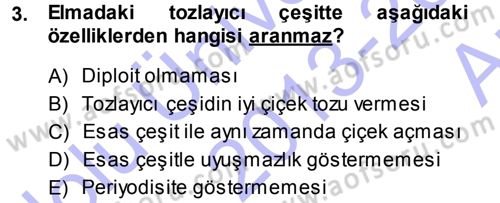 Bahçe Tarımı 2 Dersi 2013 - 2014 Yılı (Vize) Ara Sınav Soruları 3. Soru