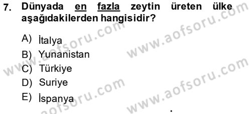 Bahçe Tarımı 2 Dersi 2013 - 2014 Yılı (Vize) Ara Sınav Soruları 7. Soru