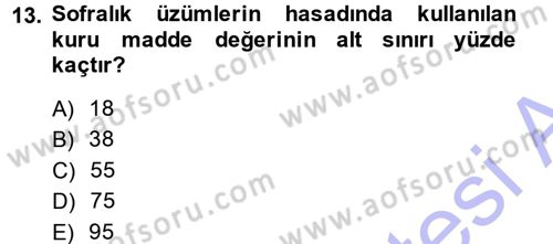 Bahçe Tarımı 2 Dersi 2014 - 2015 Yılı (Vize) Ara Sınav Soruları 13. Soru