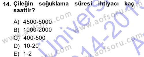 Bahçe Tarımı 2 Dersi 2014 - 2015 Yılı (Vize) Ara Sınavı 14. Soru