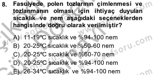 Bahçe Tarımı 2 Dersi 2014 - 2015 Yılı (Final) Dönem Sonu Sınavı 8. Soru