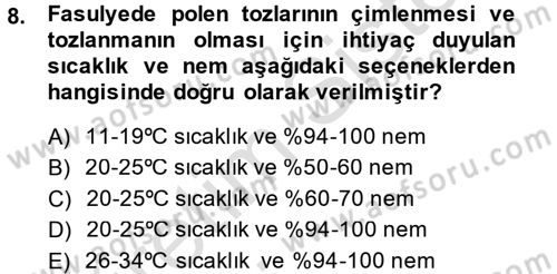 Bahçe Tarımı 2 Dersi 2014 - 2015 Yılı Tek Ders Sınav Soruları 8. Soru