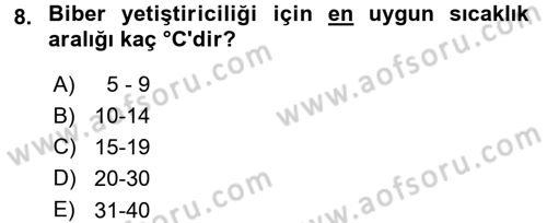 Bahçe Tarımı 2 Dersi 2015 - 2016 Yılı (Final) Dönem Sonu Sınav Soruları 8. Soru