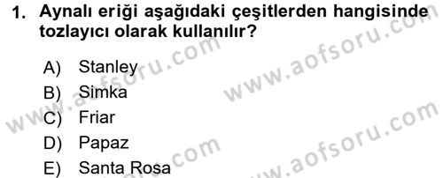 Bahçe Tarımı 2 Dersi 2016 - 2017 Yılı 3 Ders Sınavı 1. Soru