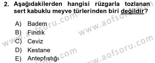Bahçe Tarımı 2 Dersi 2016 - 2017 Yılı (Vize) Ara Sınav Soruları 2. Soru