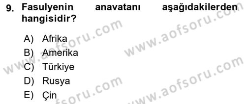 Bahçe Tarımı 2 Dersi 2017 - 2018 Yılı (Final) Dönem Sonu Sınav Soruları 9. Soru
