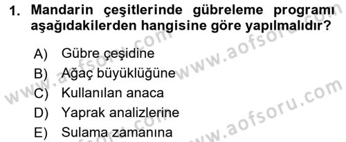Bahçe Tarımı 2 Dersi 2018 - 2019 Yılı 3 Ders Sınav Soruları 1. Soru