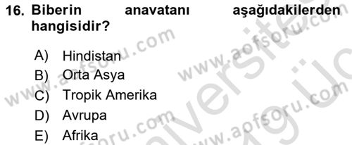 Bahçe Tarımı 2 Dersi 2018 - 2019 Yılı 3 Ders Sınav Soruları 16. Soru