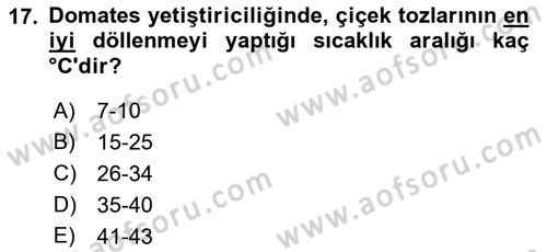 Bahçe Tarımı 2 Dersi 2018 - 2019 Yılı 3 Ders Sınav Soruları 17. Soru