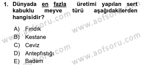 Bahçe Tarımı 2 Dersi 2018 - 2019 Yılı (Vize) Ara Sınav Soruları 1. Soru