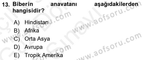 Bahçe Tarımı 2 Dersi 2018 - 2019 Yılı (Final) Dönem Sonu Sınav Soruları 13. Soru