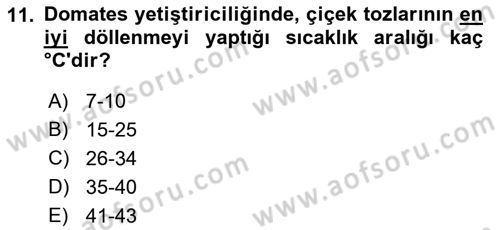 Bahçe Tarımı 2 Dersi 2018 - 2019 Yılı Yaz Okulu Sınav Soruları 11. Soru