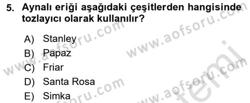 Bahçe Tarımı 2 Dersi 2021 - 2022 Yılı (Vize) Ara Sınav Soruları 5. Soru