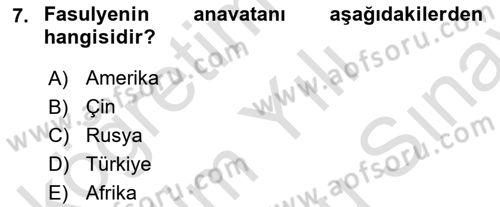 Bahçe Tarımı 2 Dersi 2021 - 2022 Yılı (Final) Dönem Sonu Sınav Soruları 7. Soru