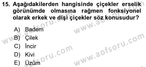 Bahçe Tarımı 2 Dersi 2023 - 2024 Yılı (Vize) Ara Sınav Soruları 15. Soru