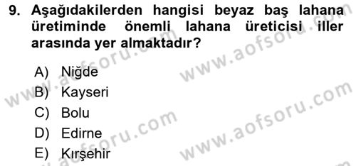 Bahçe Tarımı 2 Dersi 2023 - 2024 Yılı (Final) Dönem Sonu Sınavı 9. Soru