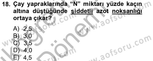 Gıda Bilimi ve Teknolojisi Dersi 2012 - 2013 Yılı (Vize) Ara Sınav Soruları 18. Soru