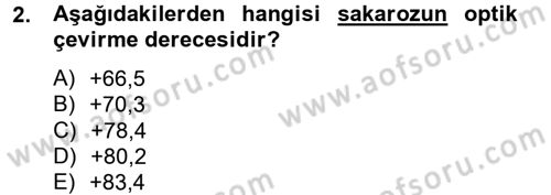 Gıda Bilimi ve Teknolojisi Dersi 2012 - 2013 Yılı (Vize) Ara Sınav Soruları 2. Soru