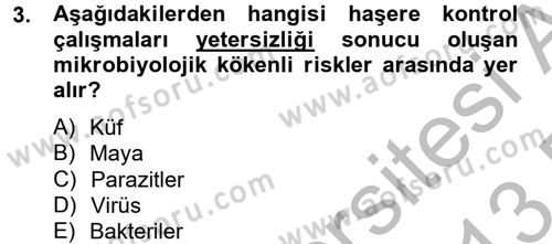 Gıda Bilimi ve Teknolojisi Dersi 2012 - 2013 Yılı (Final) Dönem Sonu Sınav Soruları 3. Soru