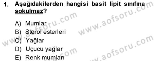 Gıda Bilimi ve Teknolojisi Dersi 2013 - 2014 Yılı (Vize) Ara Sınav Soruları 1. Soru