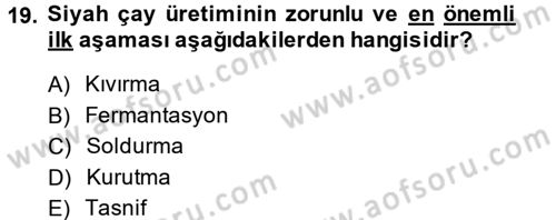 Gıda Bilimi ve Teknolojisi Dersi 2013 - 2014 Yılı (Vize) Ara Sınav Soruları 19. Soru