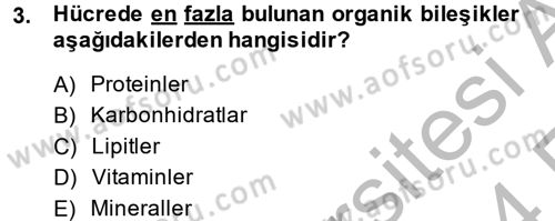 Gıda Bilimi ve Teknolojisi Dersi 2013 - 2014 Yılı (Vize) Ara Sınav Soruları 3. Soru