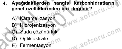 Gıda Bilimi ve Teknolojisi Dersi 2013 - 2014 Yılı (Vize) Ara Sınav Soruları 4. Soru