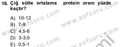 Gıda Bilimi ve Teknolojisi Dersi 2013 - 2014 Yılı (Final) Dönem Sonu Sınav Soruları 16. Soru