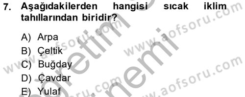 Gıda Bilimi ve Teknolojisi Dersi 2013 - 2014 Yılı (Final) Dönem Sonu Sınav Soruları 7. Soru