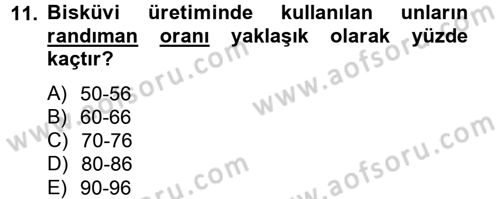 Gıda Bilimi ve Teknolojisi Dersi 2013 - 2014 Yılı Tek Ders Sınavı 11. Soru