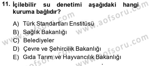 Gıda Bilimi ve Teknolojisi Dersi 2014 - 2015 Yılı (Vize) Ara Sınav Soruları 11. Soru