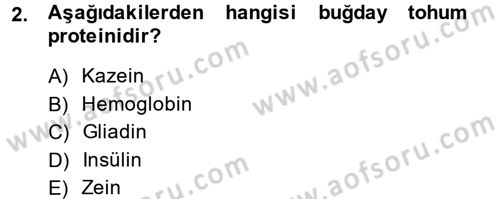Gıda Bilimi ve Teknolojisi Dersi 2014 - 2015 Yılı (Vize) Ara Sınav Soruları 2. Soru