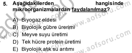 Gıda Bilimi ve Teknolojisi Dersi 2014 - 2015 Yılı (Vize) Ara Sınav Soruları 5. Soru