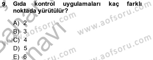 Gıda Bilimi ve Teknolojisi Dersi 2014 - 2015 Yılı (Vize) Ara Sınav Soruları 9. Soru