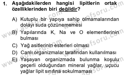 Gıda Bilimi ve Teknolojisi Dersi 2014 - 2015 Yılı (Final) Dönem Sonu Sınav Soruları 1. Soru