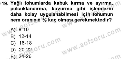 Gıda Bilimi ve Teknolojisi Dersi 2014 - 2015 Yılı (Final) Dönem Sonu Sınav Soruları 19. Soru
