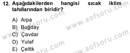 Gıda Bilimi ve Teknolojisi Dersi 2014 - 2015 Yılı Tek Ders Sınav Soruları 12. Soru