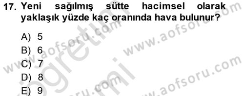 Gıda Bilimi ve Teknolojisi Dersi 2014 - 2015 Yılı Tek Ders Sınav Soruları 17. Soru