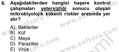 Gıda Bilimi ve Teknolojisi Dersi 2014 - 2015 Yılı Tek Ders Sınav Soruları 6. Soru