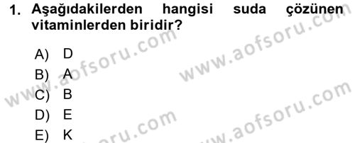 Gıda Bilimi ve Teknolojisi Dersi 2015 - 2016 Yılı (Vize) Ara Sınav Soruları 1. Soru