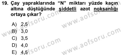 Gıda Bilimi ve Teknolojisi Dersi 2015 - 2016 Yılı (Vize) Ara Sınav Soruları 19. Soru