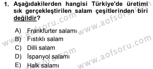 Gıda Bilimi ve Teknolojisi Dersi 2015 - 2016 Yılı Tek Ders Sınav Soruları 1. Soru